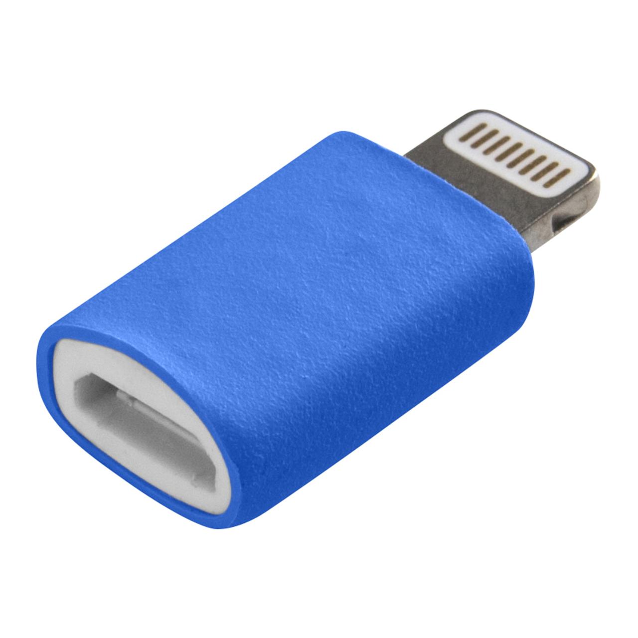 Lightning Adapter für iPhone Micro USB blau