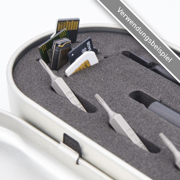 SHIFT Brushed Aluminium Case mit Halterung für Bits, SD- und SIM-Karten