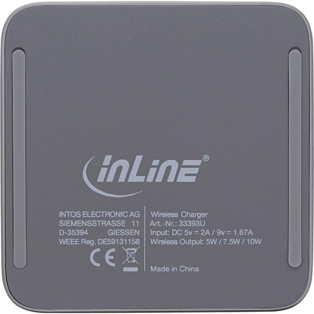 InLine® Qi woodcharge – Wireless Fast Charger Rückseite
