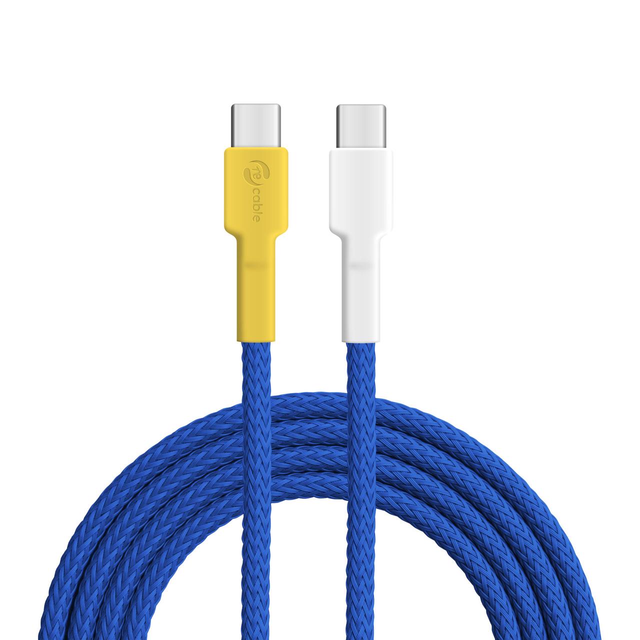 nachhaltiges USB-C Kabel von recable fair und transparent Blaumeise 