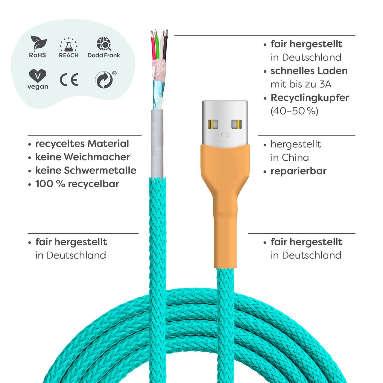 Birdy Kollektion: USB-A zu Micro-USB Ladekabel recable