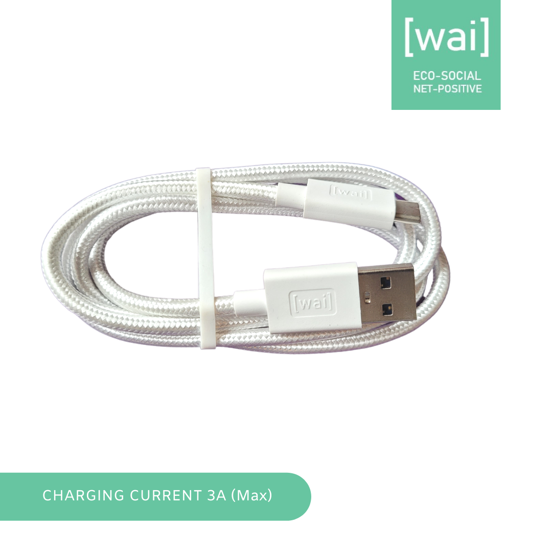 USB-C zu USB-A-Kabel von wai-tech weiß